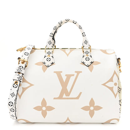 Louis Vuitton Monogram Giant Speedy Bandouliere 30 Kaki Beige 1 of 10
