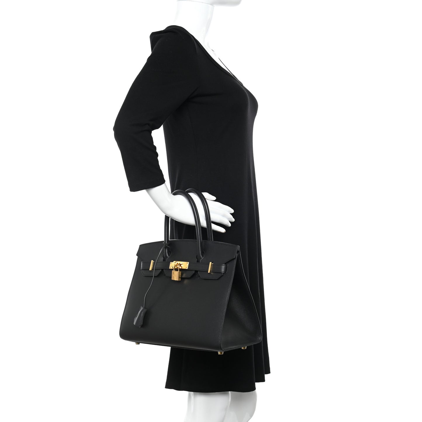 Madame Calfskin Birkin Sellier 30 Black