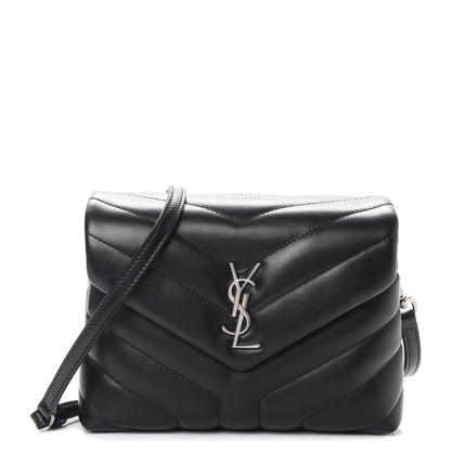 Saint Laurent Calfskin Y Quilted Monogram Toy Loulou Crossbody Bag Black 1 of 9