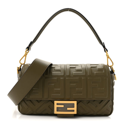 Fendi Nappa FF 1974 Embossed Baguette Avocado 1 of 10