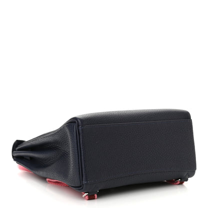 Hermes Taurillon Clemence Kelly Ado Backpack Bleu Nuit Rose D'ete Rouge H 4 of 11
