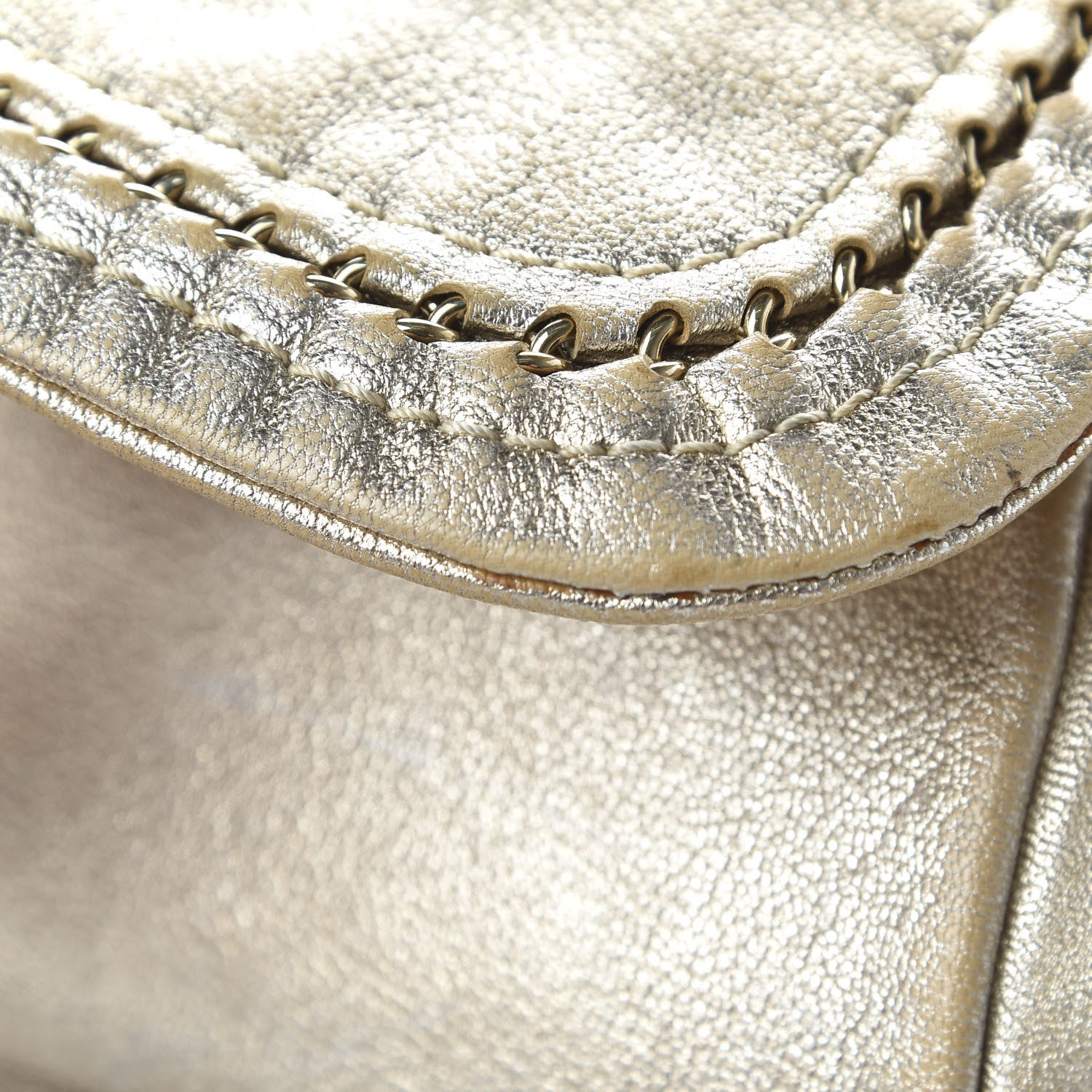 Chanel Metallic Goatskin Luxe Ligne Flap Light Gold 12 of 12