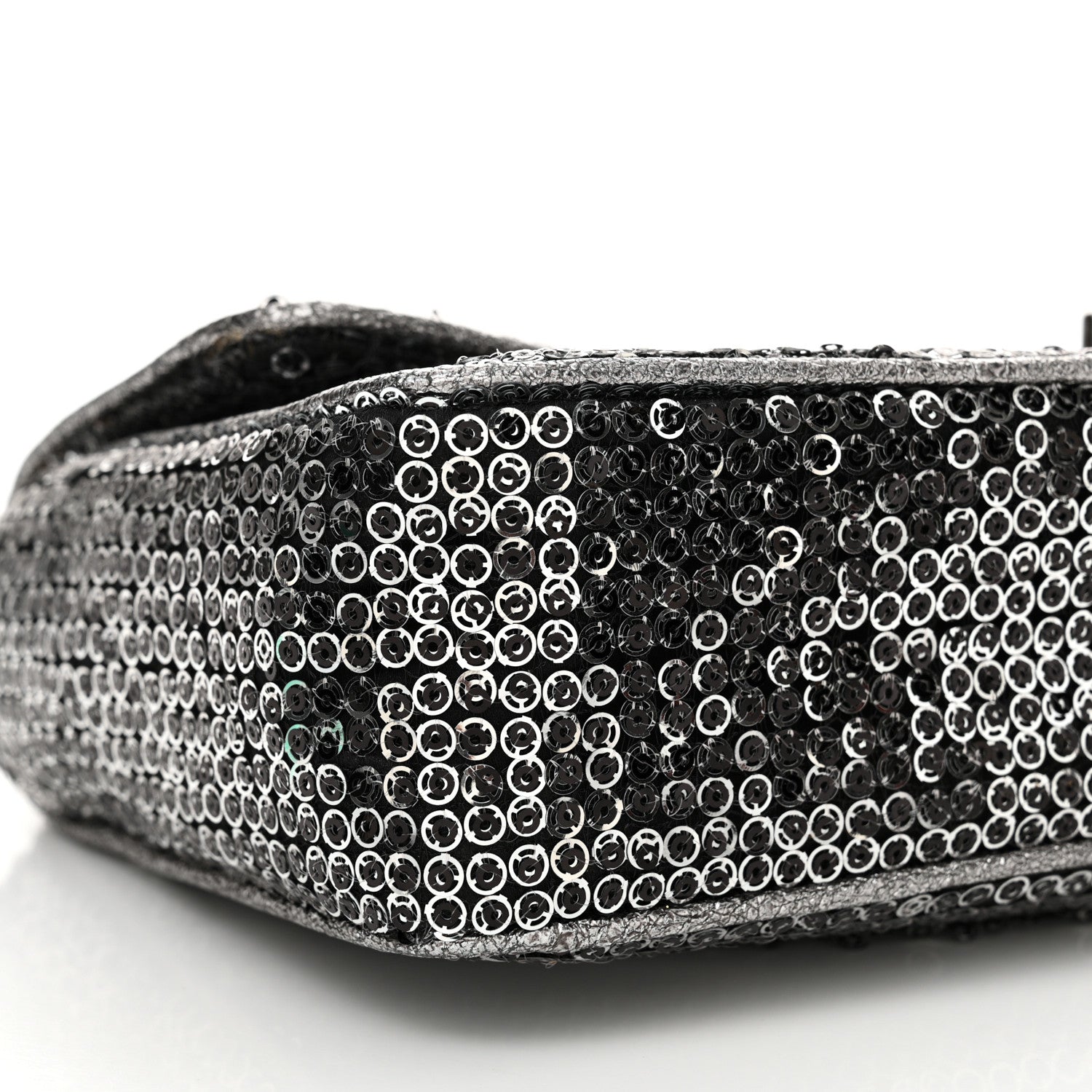 Chanel Sequin Medium Single Flap Dark Silver 9 of 11