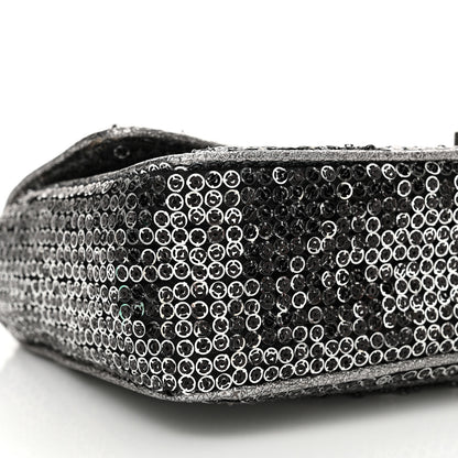 Chanel Sequin Medium Single Flap Dark Silver 9 of 11