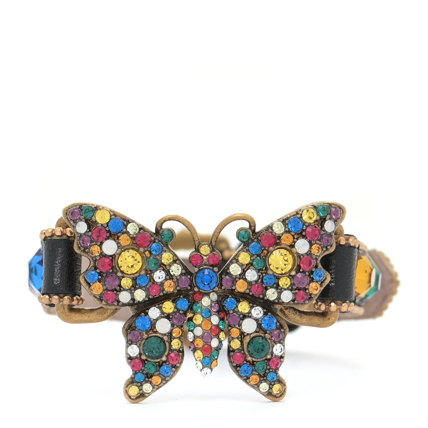 Gucci Calfskin Crystal Butterfly Bracelet Multicolor 1 of 6
