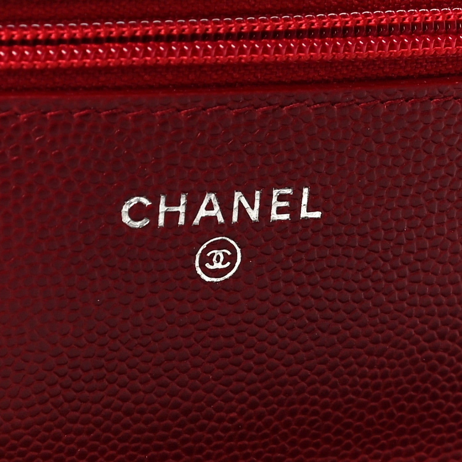 Chanel Caviar Quilted Wallet On Chain WOC Dark Red 6 of 14