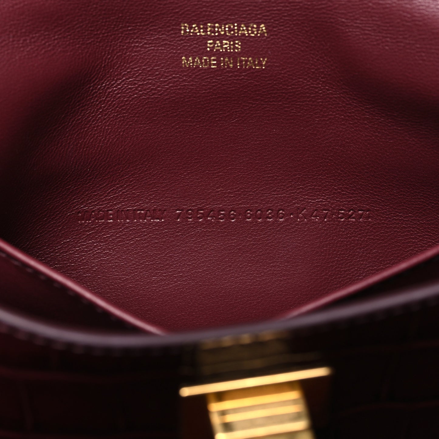 Shiny Calfskin Crocodile Embossed Mini Rodeo Top Handle Handbag Dark Burgundy