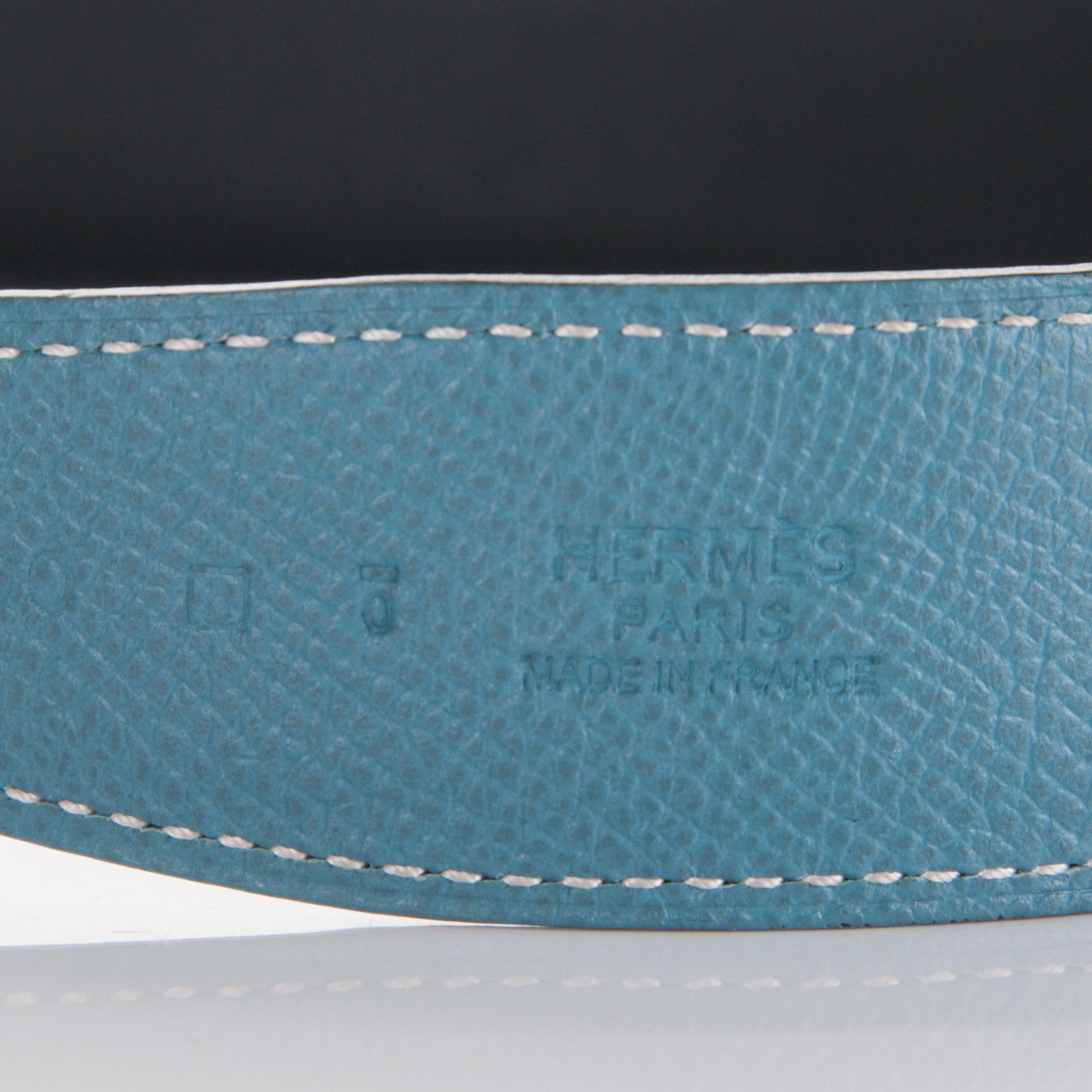 Hermes Swift Epsom 32mm H Belt Strap 90 Black Blue Jean 6 of 6