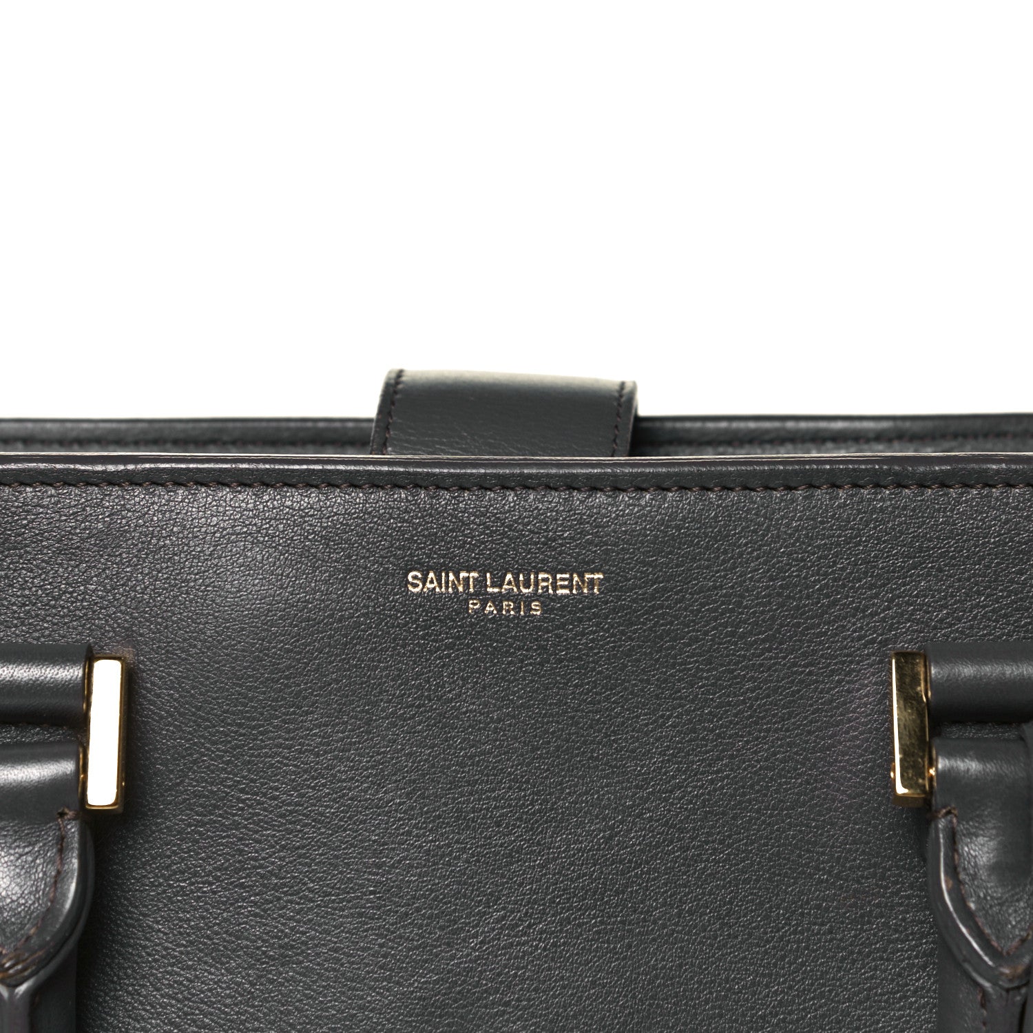 Saint Laurent Calfskin Small Monogram Cabas Grey 6 of 8