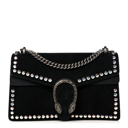 Gucci Suede Crystal Small Dionysus Shoulder Bag Black 1 of 15