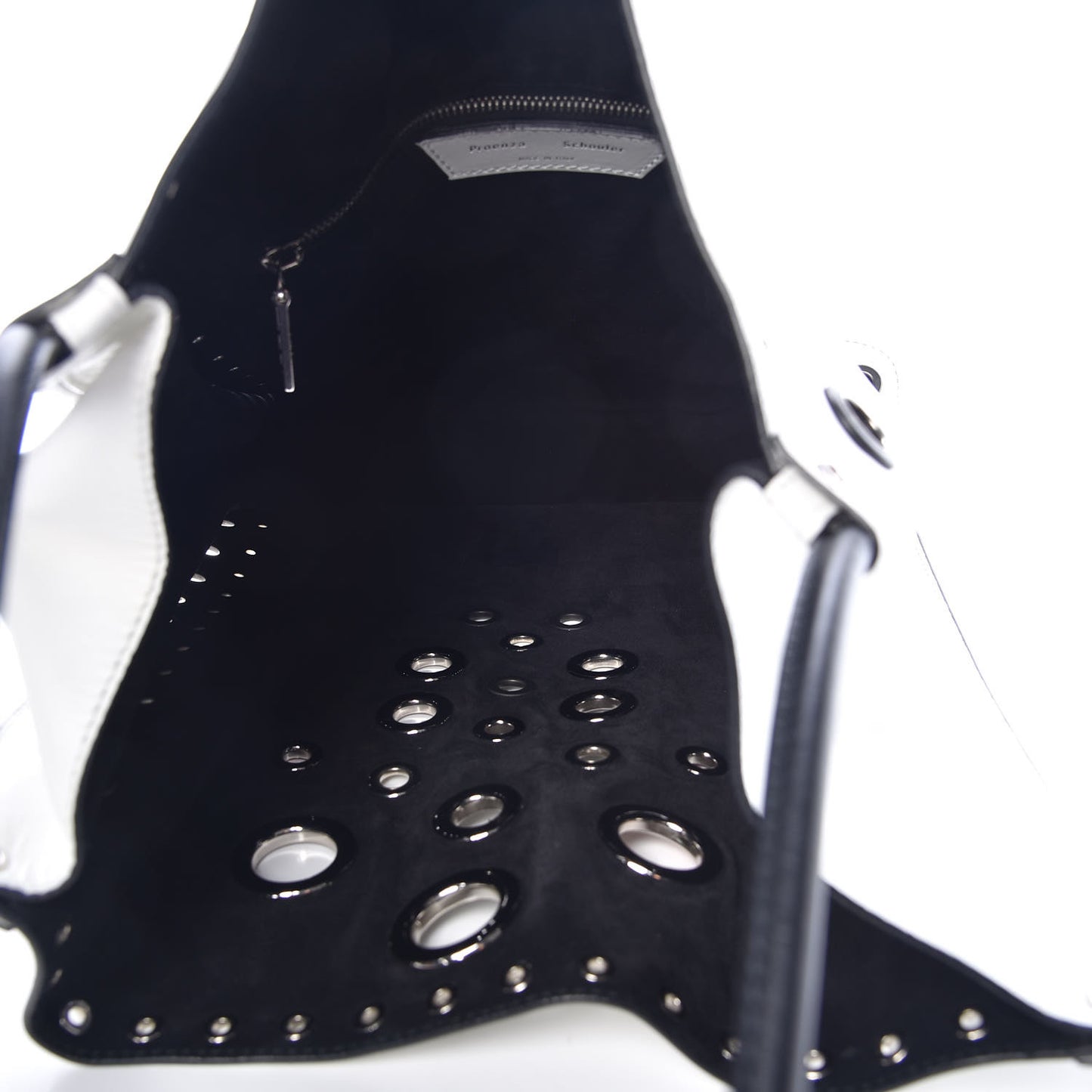 Soft Calf Medium Grommet Studded Tote White