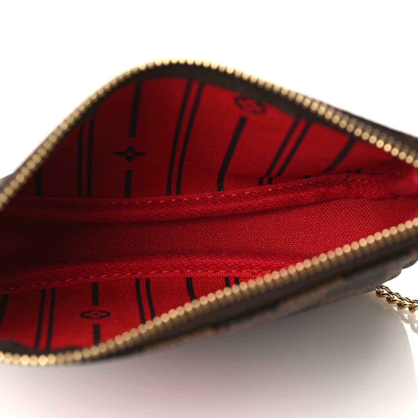Damier Ebene Complice Trunks and Bags Mini Pochette Accessories Red