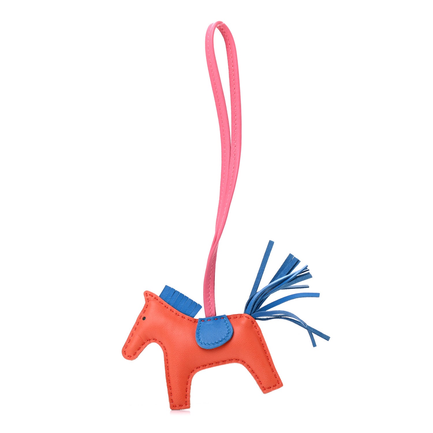 Hermes Milo Lambskin Grigri Rodeo Horse Bag Charm PM Orange Poppy Bleu Zanzibar Rose Azalee 1 of 4