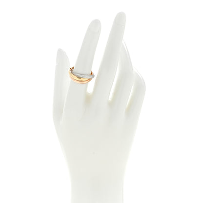 Cartier 18K White Yellow Pink Gold Diamond Small Trinity Paved Ring 54 6.75 2 of 4