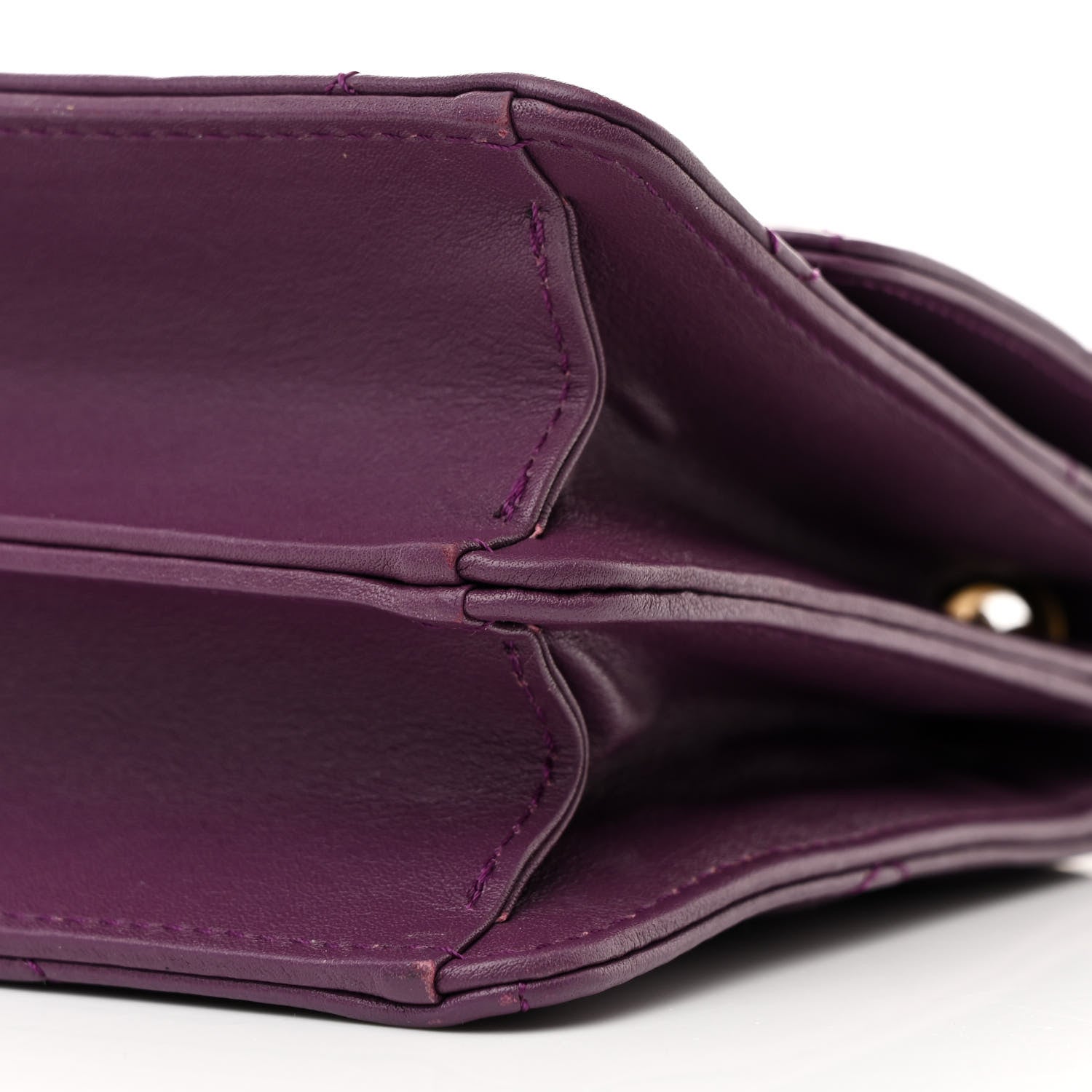 Chanel Calfskin Resin Quilted Mini Flap Purple 11 of 12