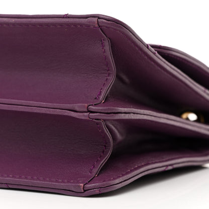 Chanel Calfskin Resin Quilted Mini Flap Purple 11 of 12