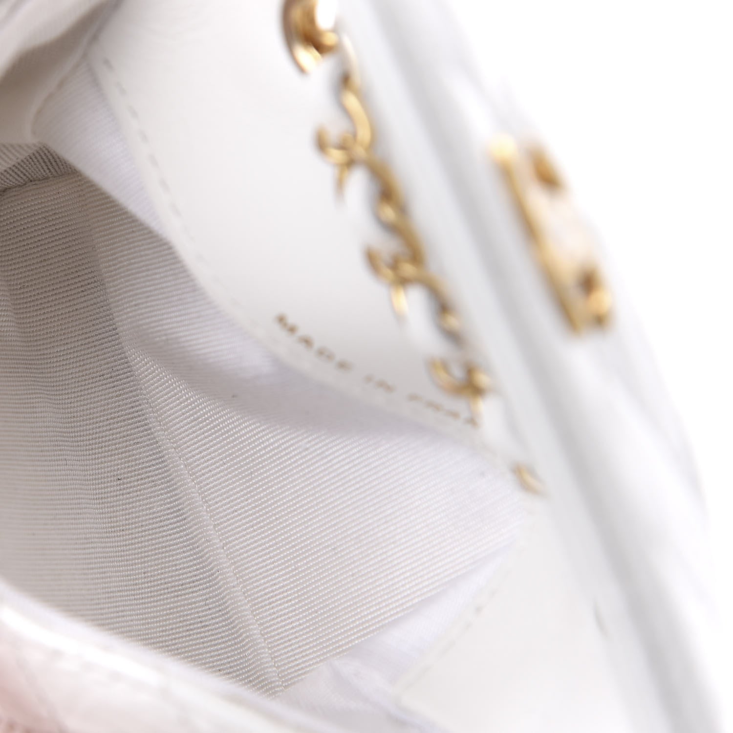 Chanel Shiny Aged Calfskin Quilted Waist Belt Bag White 5 of 11