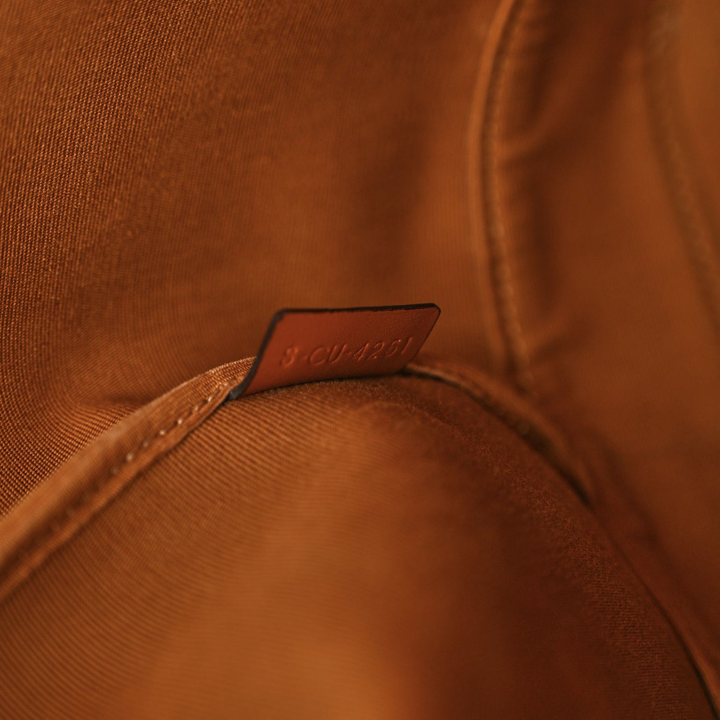 Triomphe Canvas Calfskin Medium Bucket Bag Tan
