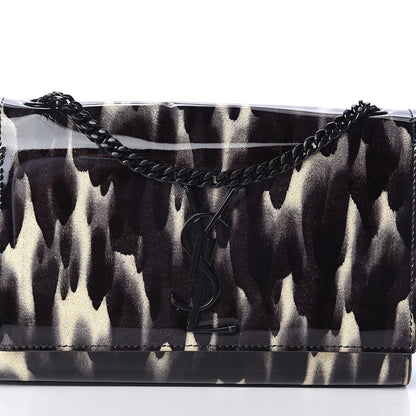 Saint Laurent Patent Small Monogram Kate Satchel Black Ivory Gold 6 of 8