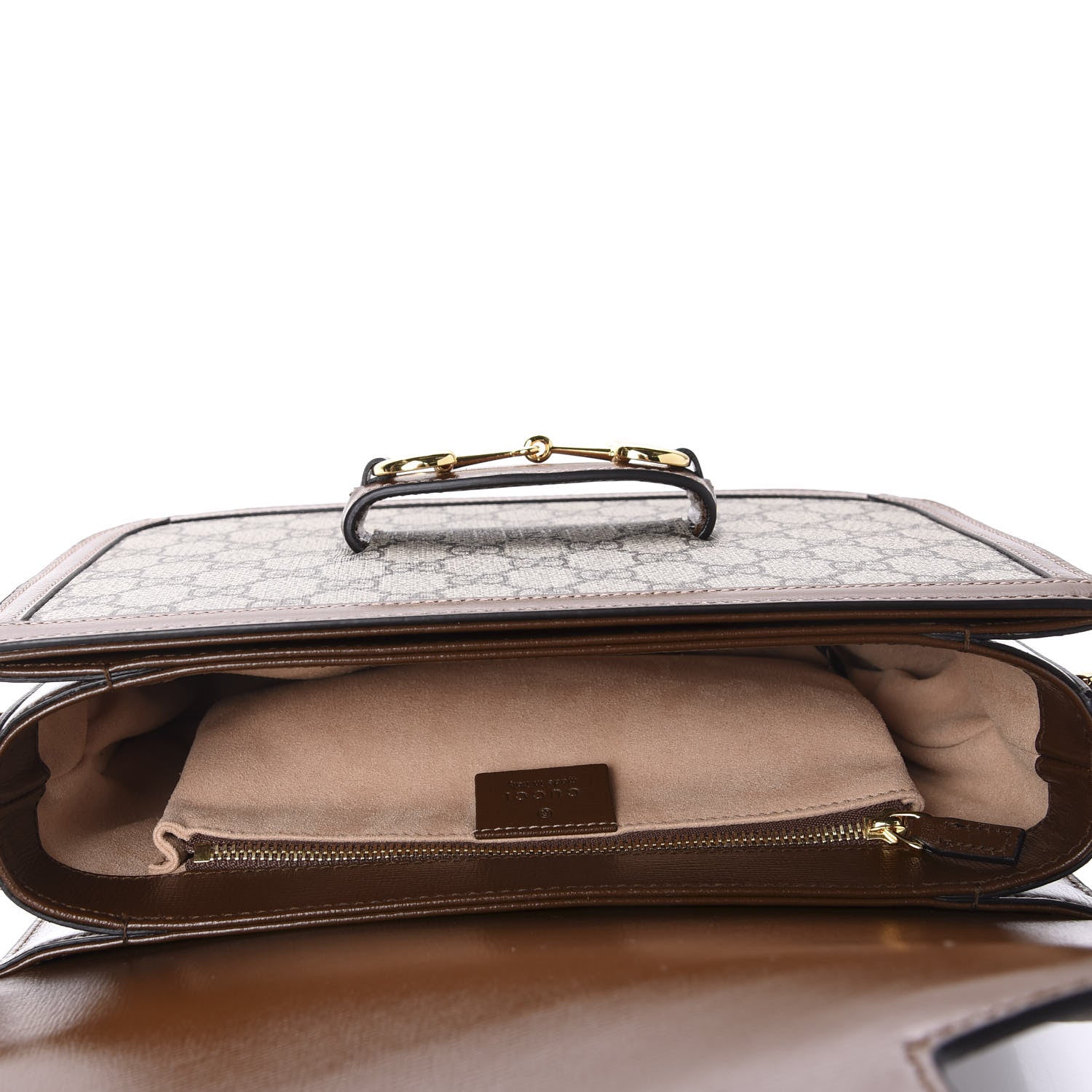 Gucci GG Supreme Monogram Horsebit 1955 Shoulder Bag Beige Brown Sugar 6 of 11