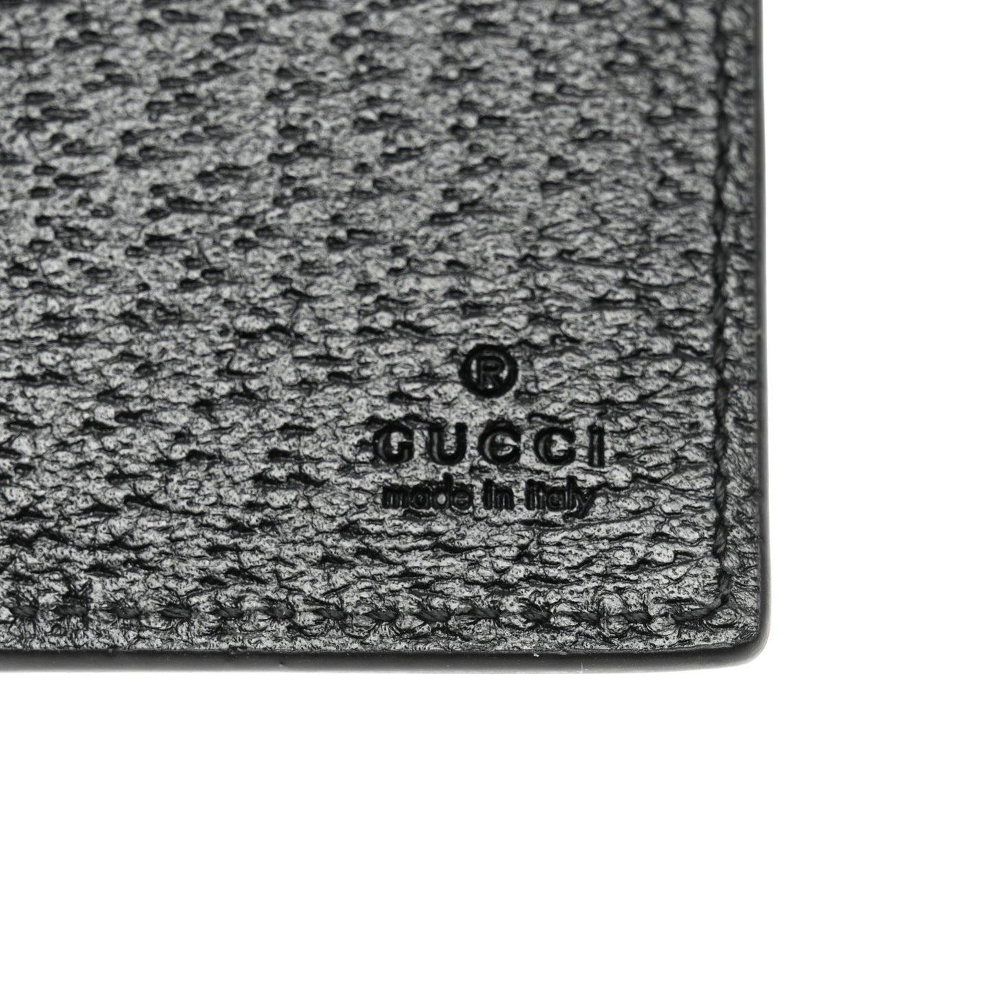 Calfskin Boar Effect Monochrome GG Marmont Card Case with Removable Strap Black