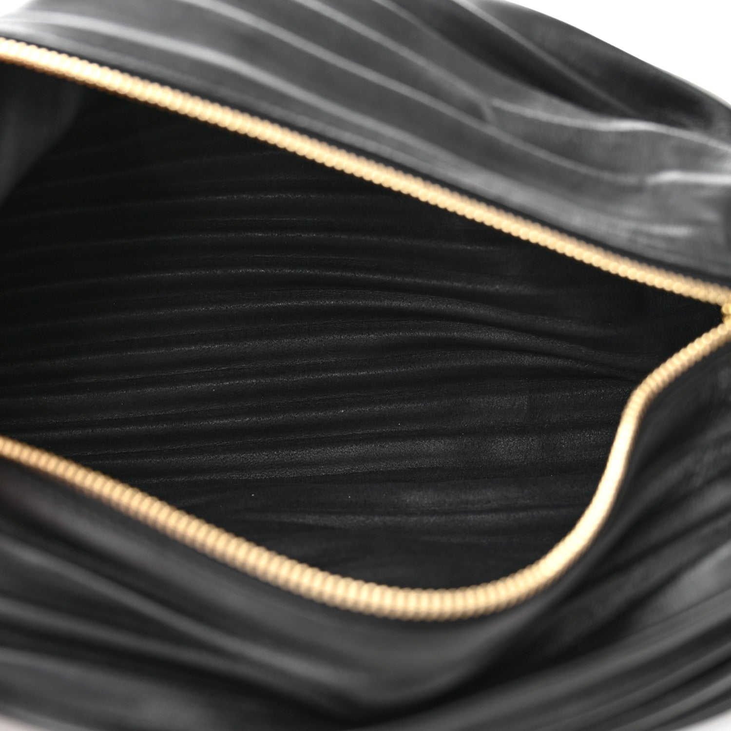 Loewe Lambskin Pleated Bracelet Pouch Shoulder Bag Black 5 of 10