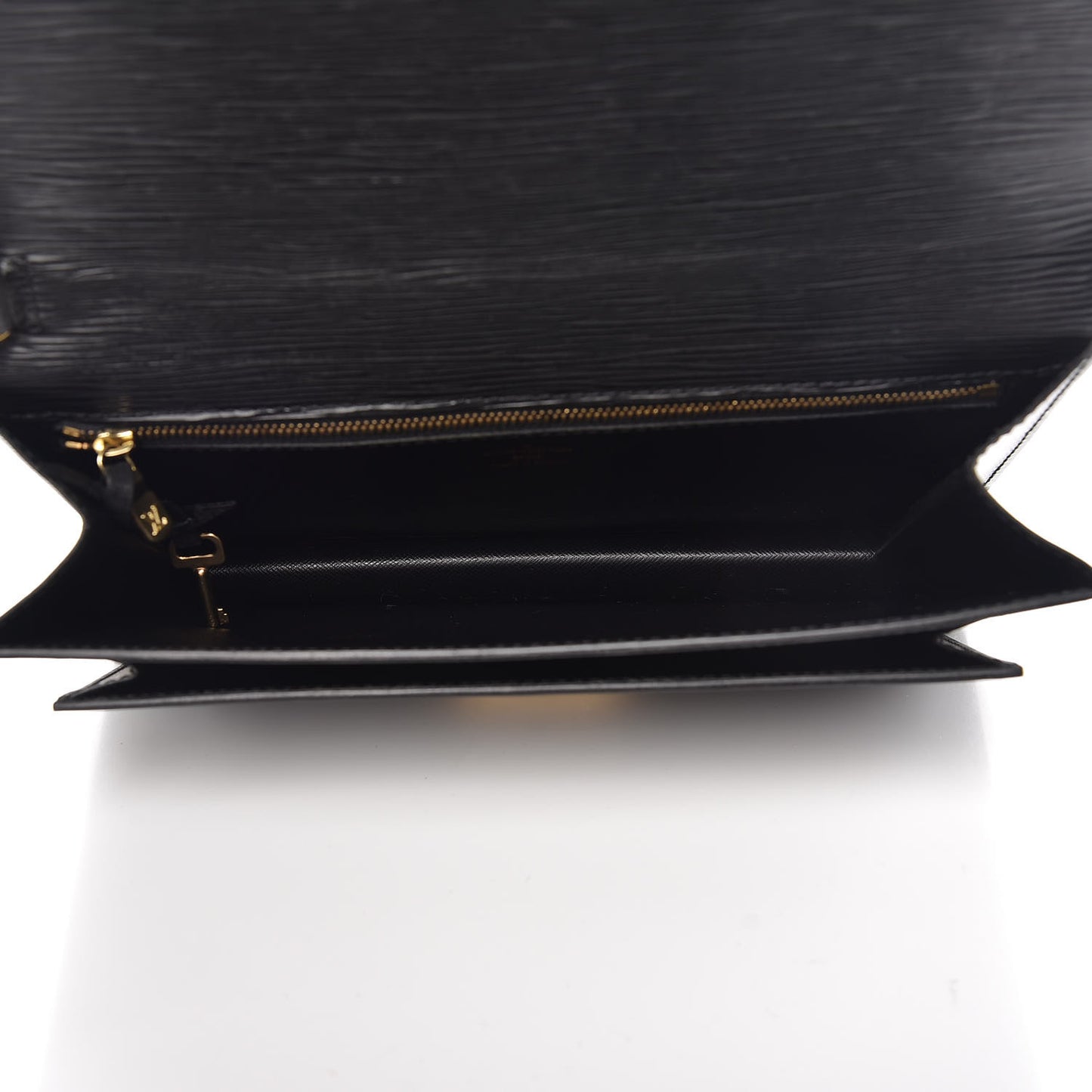 Epi Pochette Sellier Dragonne Clutch Black