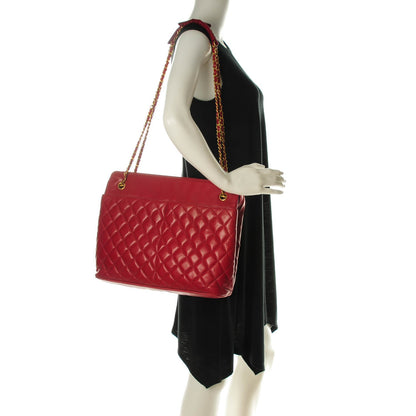 Chanel Lambskin Quilted Shoulder Bag Red 2 of 8