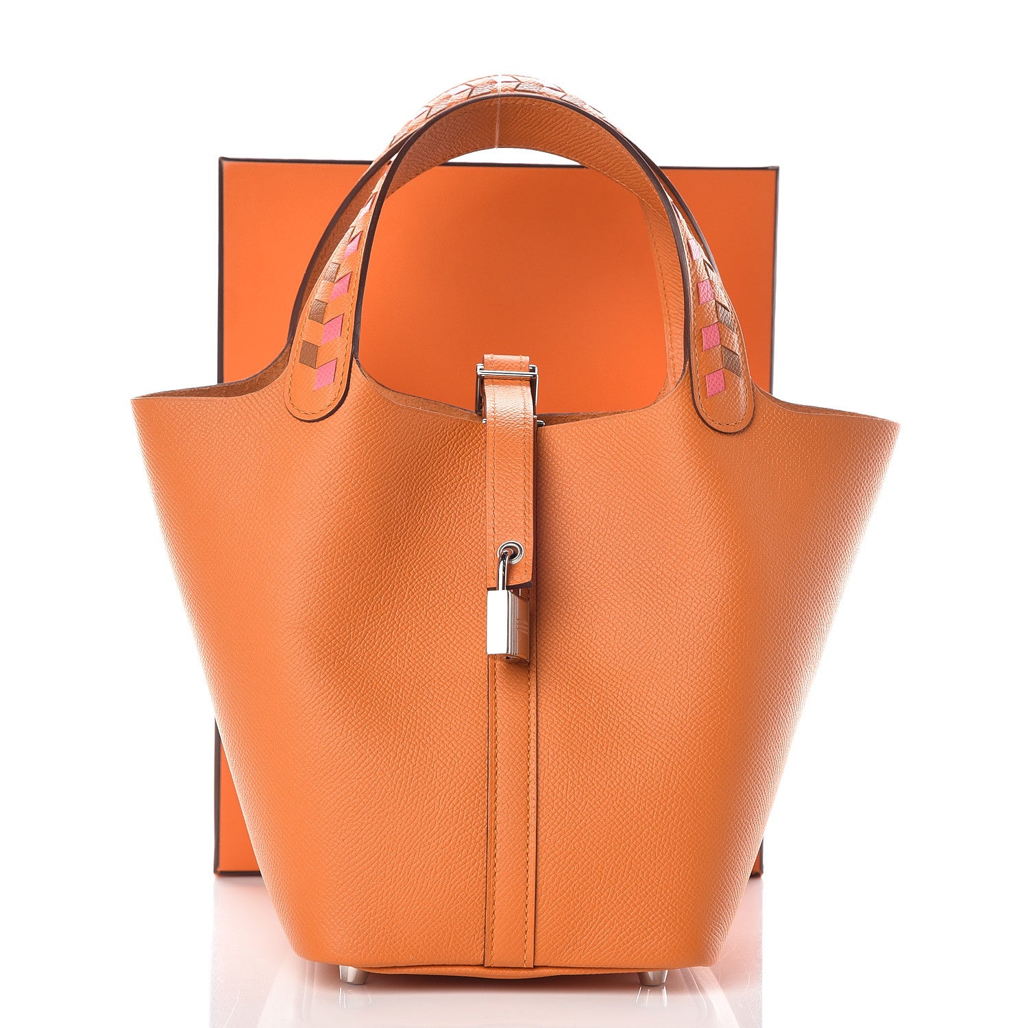 Hermes Epsom Tressage De Cuir Picotin Lock 18 PM Abricot Rose Azalee Gold 10 of 10