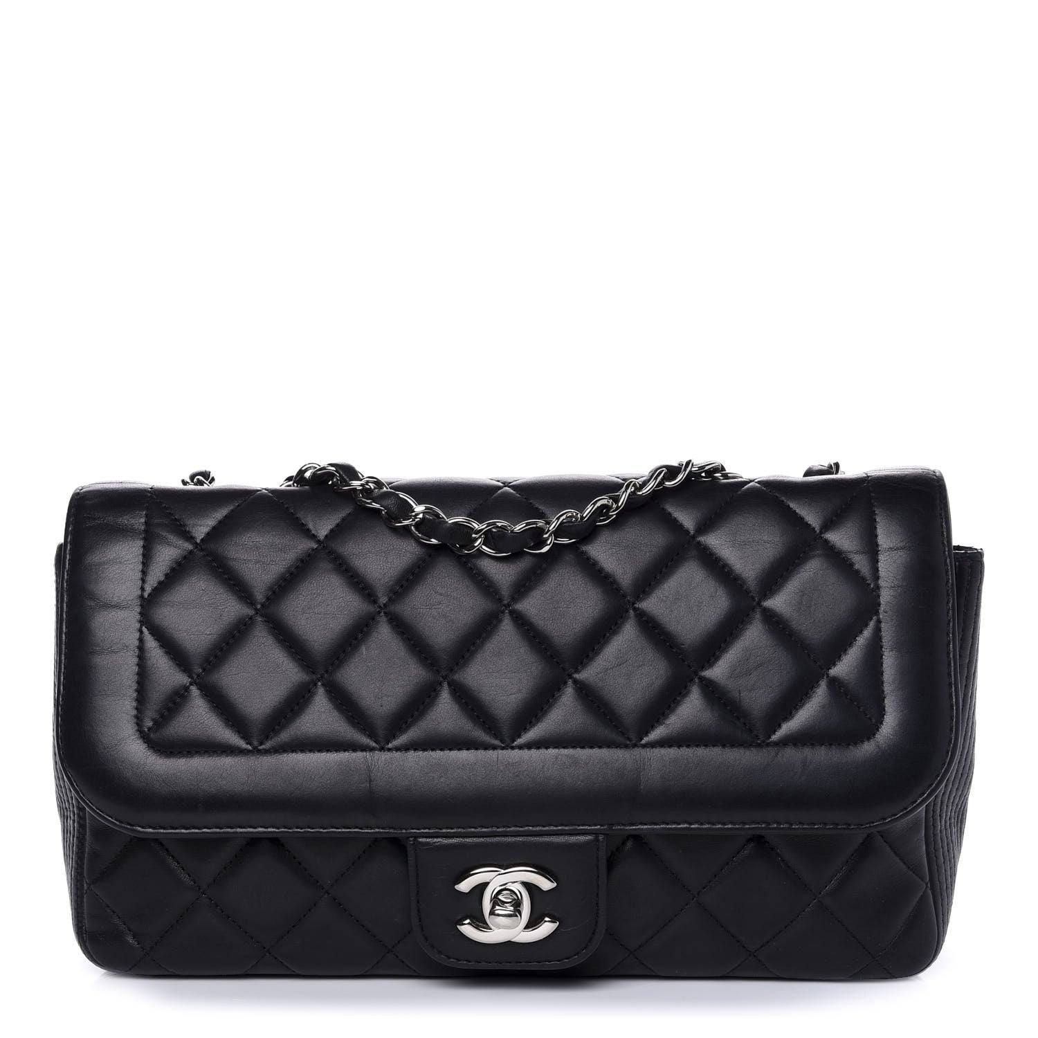 Chanel Lambskin Quilted Medium Single Flap Black 1 of 9