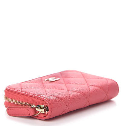 Chanel Caviar Quilted Zip Coin Purse Dark Pink 4 of 8