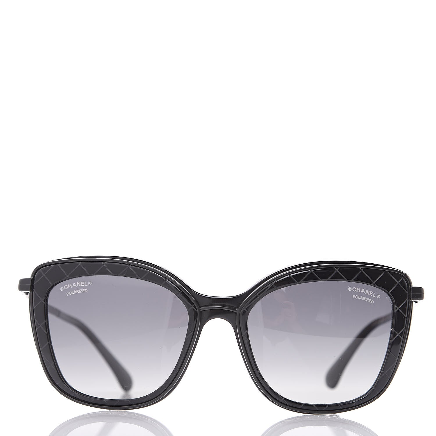 Chanel Acetate Polarized Quilted Metal Butterfly Sunglasses 4238-A Black 3 of 9