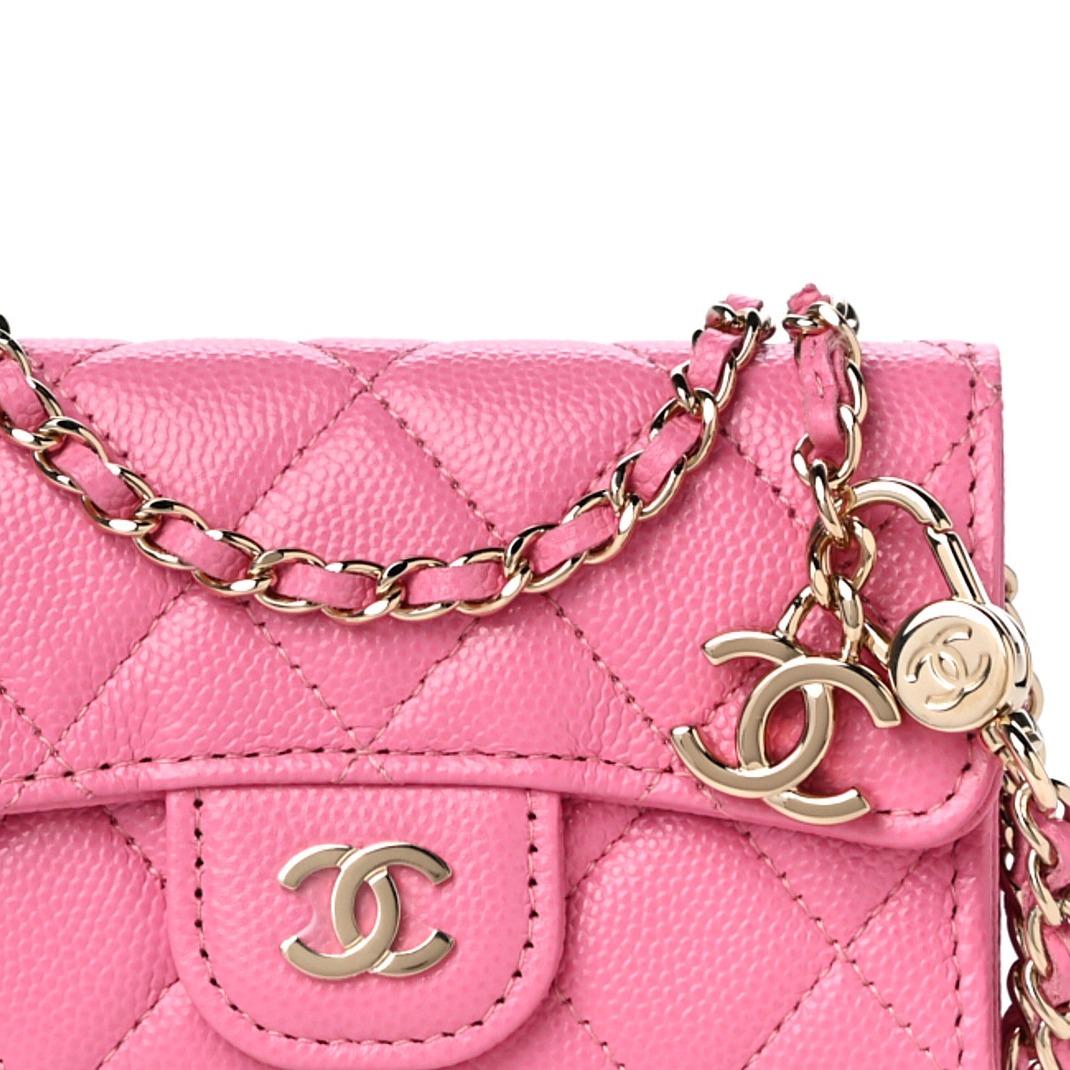 Chanel Caviar Quilted Belt Bag Pink 9 of 11