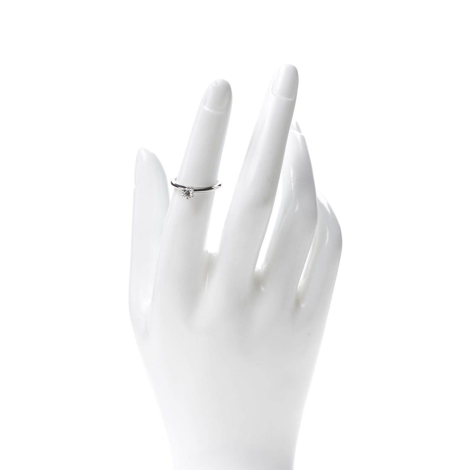 Tiffany Platinum Diamond .25ct Solitaire Engagement Ring 50 5.25 2 of 6