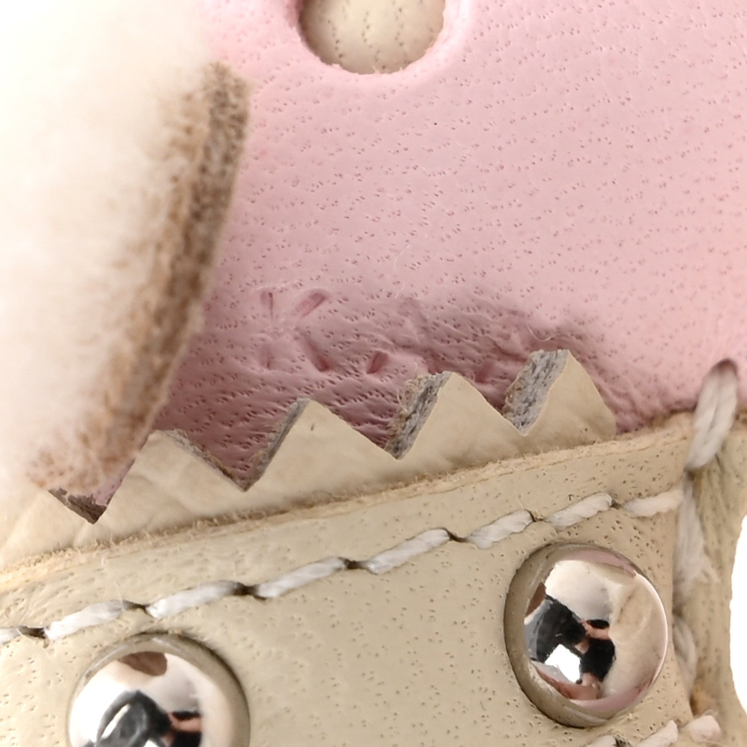 Hermes Milo Lambskin Epsom Shearling Budy Apic Charm Ecru Rose Darling 4 of 5