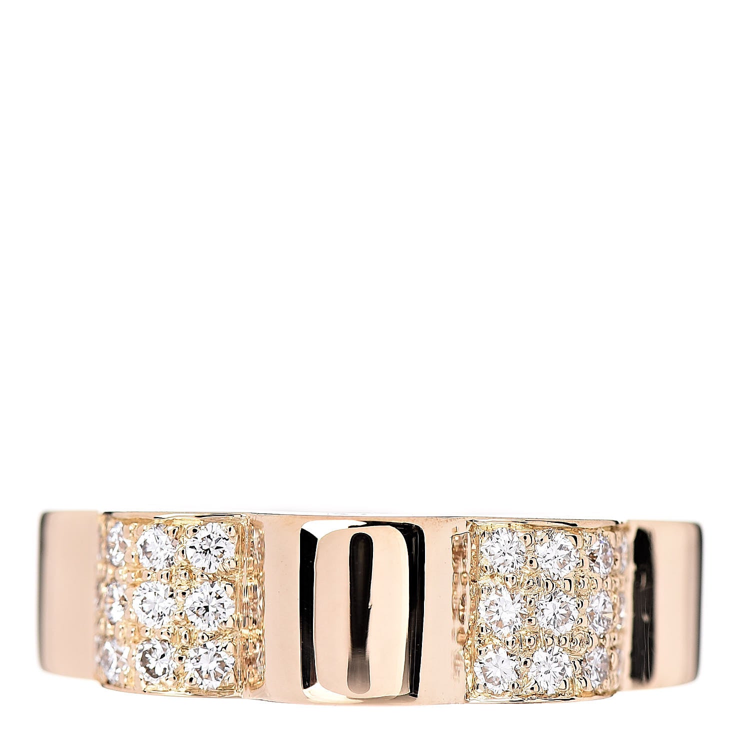 Chanel 18K Yellow Gold Diamond 6mm Profil de Camelia Ring 52 6 1 of 5