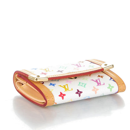 Louis Vuitton Monogram Multicolor Porte-Monnaie Plat Coin Purse White 4 of 7