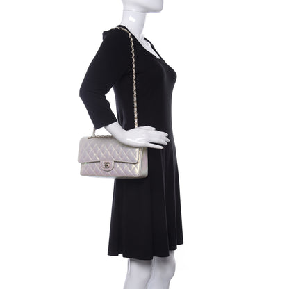 Chanel Iridescent Lambskin Quilted Medium Double Flap Ivory 2 of 13