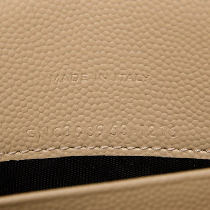 Saint Laurent Grain De Poudre Matelasse Chevron Monogram Envelope Chain Wallet Nude Powder 7 of 7