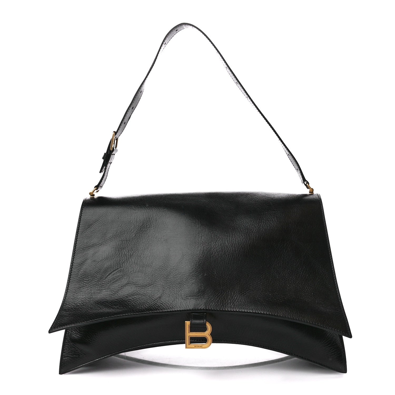 Balenciaga Paper Calfskin Large Crush Sling Bag Black 1 of 14