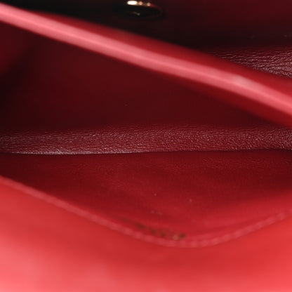 Chanel Lambskin Quilted Wood Mini Coco Handle Flap Red 6 of 15