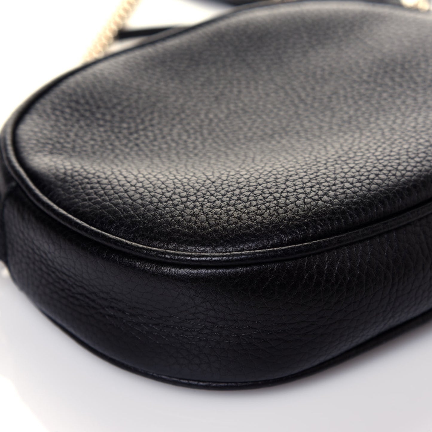 Pebbled Calfskin Mini Soho Chain Bag Black