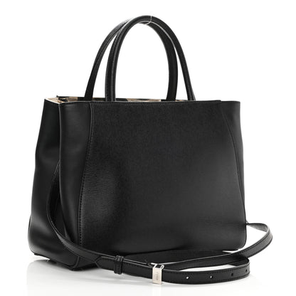 Fendi Vitello Elite Flamingo Mink Monster Charm Petite 2Jours Tote Black Multicolor 3 of 13
