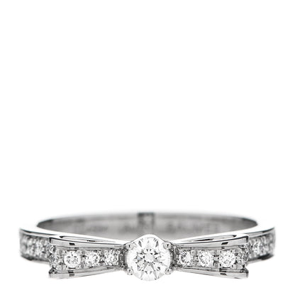 Chanel 18K White Gold Diamond Ruban Ring 49 4.75 1 of 8