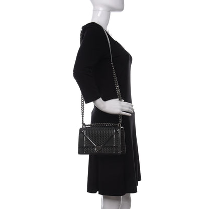 Christian Dior Metallic Patent Micro-Cannage Medium Diorama Flap Bag Onyx Black 2 of 10