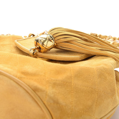 Chanel Suede Quilted Tassel Shoulder Bag Yellow 16 of 16