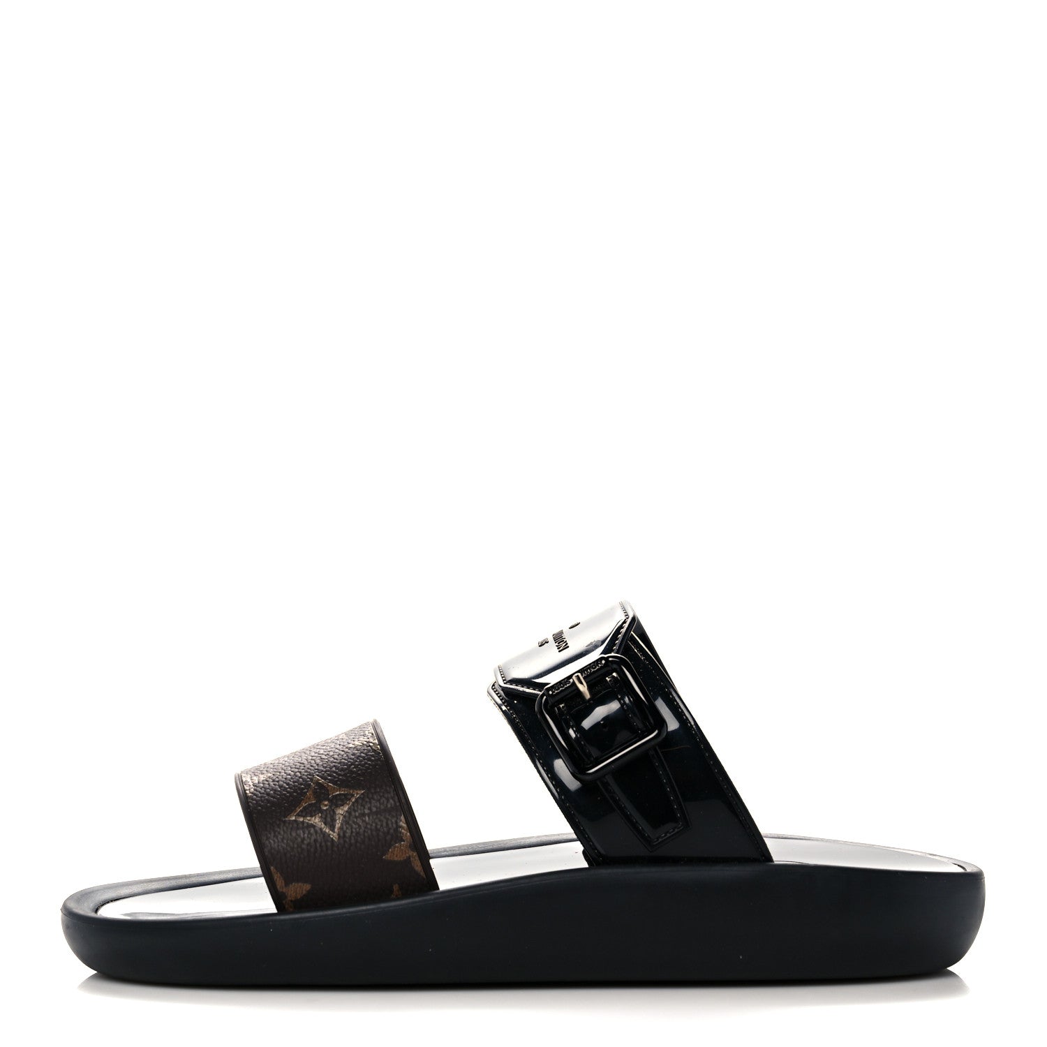 Louis Vuitton Monogram Sunbath Flat Mule Sandals 40 Black 1 of 7
