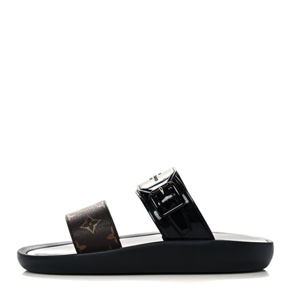 Louis Vuitton Monogram Sunbath Flat Mule Sandals 40 Black 1 of 7