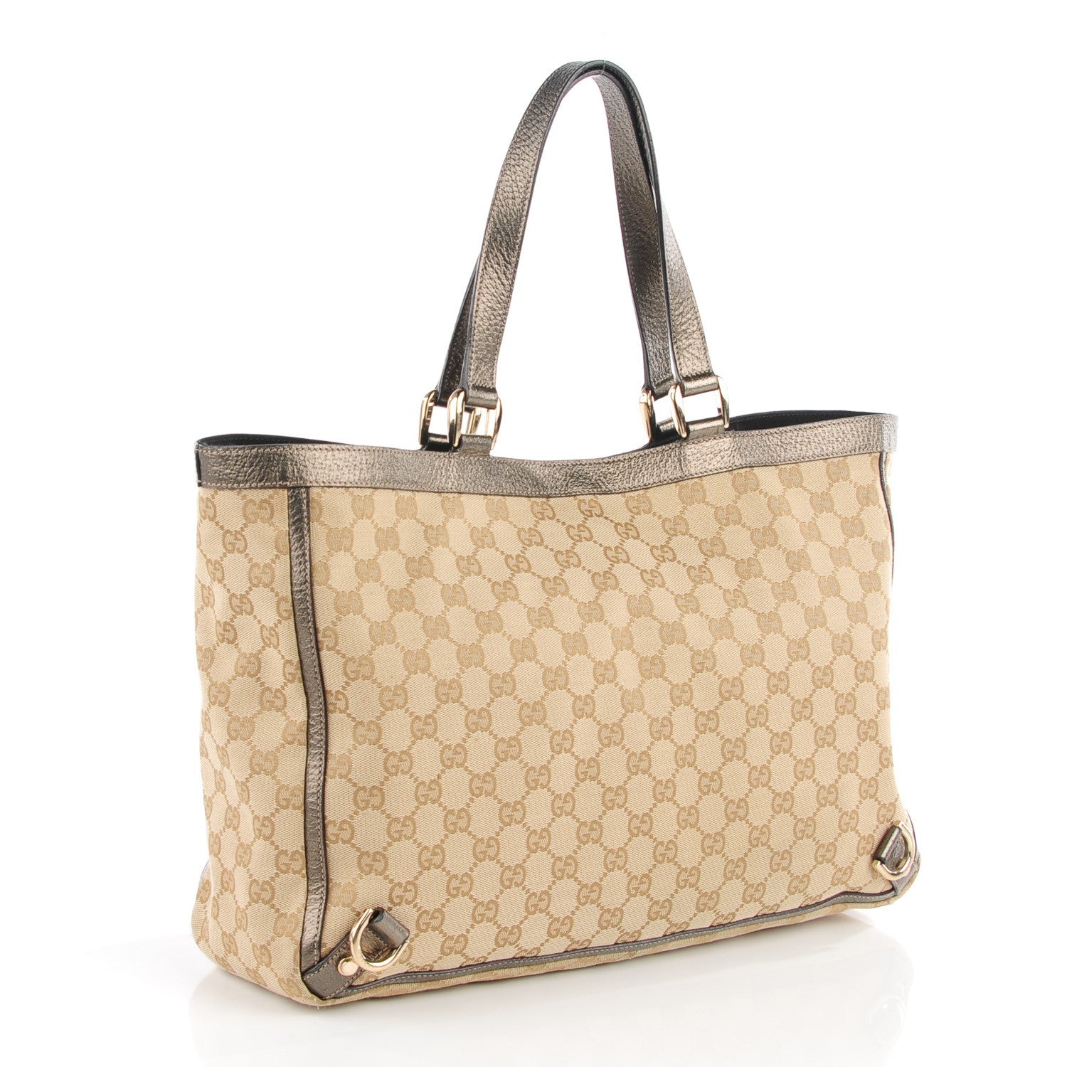 Gucci Monogram Large Abbey Tote Gunmetal 3 of 7