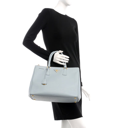 Prada Saffiano Large Galleria Double Zip Tote Lago 2 of 12